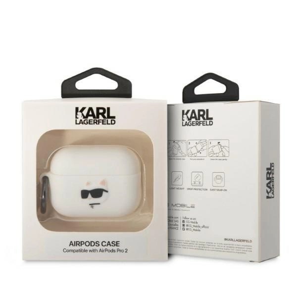 Husa Originala Karl Lagerfeld pentru Airpods Pro -Alba cu Pisica - 2 | YEO